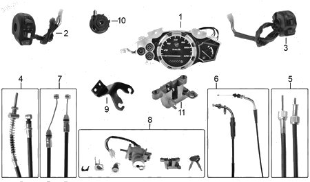 Diagrama Controles y Mandos Italika WS175 SPORT 2027