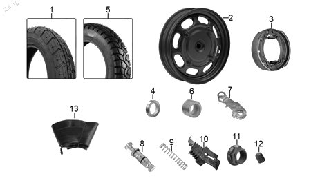 Diagrama Rueda Trasera Italika X125GTS 2019