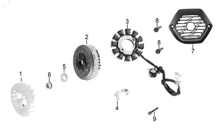 Diagrama Generador — Estator para moto Hero XOOM 110 2025