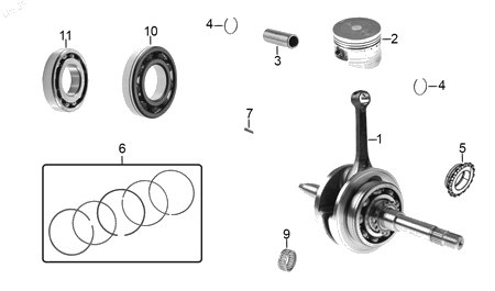 Diagrama Cigüeñal — Piston .50 para moto Hero XOOM 110 2025