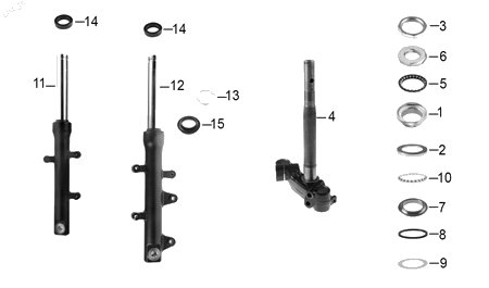 Diagrama Amortiguación delantera y dirección — Balero Sup Direccion para moto Hero DASH 125 XOOM 110 2022-2027