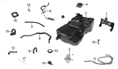 Diagrama Tanque de Combustible para moto Hero XOOM 110 2025 — refacciones compatibles