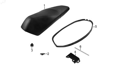 Diagrama Asientos y parrillas — Asiento Negro para moto Hero XOOM 110 2025