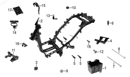 Diagrama Cuadro — Cuadro para moto Hero XOOM 110 2025