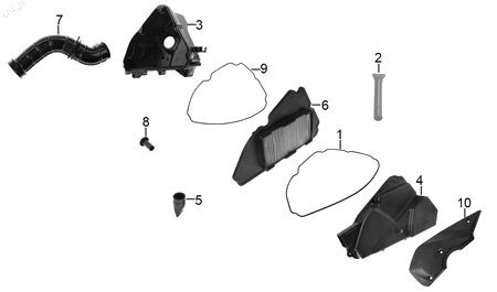Diagrama Filtro de aire y sistema de enfriamiento — Buje Filtro Aire para moto Hero DASH 125 XOOM 110 2022-2027