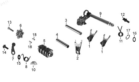 Diagrama Tambor selector — Resorte Placa Posicionamemiento para moto Hero IGNITOR 125 2025