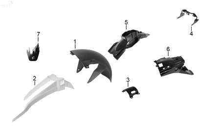 Diagrama Salpicaderas para moto Hero XPULSE 200 2022 — refacciones compatibles