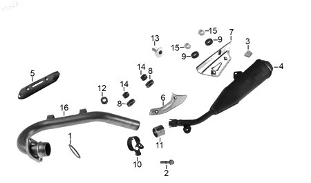 Diagrama Escape — Placa Fijacion Escape para moto Hero HUNK XTREME 160 R HUNK 160 R 2025-2027