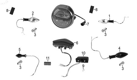 Diagrama Luces — Direccional Del Izq Sin Bulbo para moto Hero XPULSE 200 T XPULSE 200 XPULSE 200 FI 2022-2025