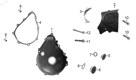 Diagrama Cubierta izquerda carter — Cubierta Carter Tras Izq para moto Hero XPULSE 200 4V 2026-2027