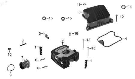 Diagrama Cabeza de cilindro — Empaque Cubierta Cabeza Cilindro para moto Hero ECO 150 CARGO HUNK 150 HUNK 160 R 2022-2027