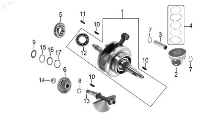 Diagrama Cigüeñal — Conjunto Cigüenal para moto Hero XPULSE 200 4V 2026-2027