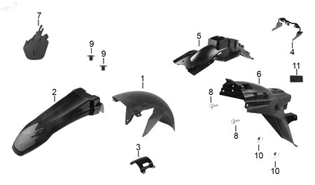 Diagrama Salpicaderas para moto Hero XPULSE 200 4V 2026 — refacciones compatibles