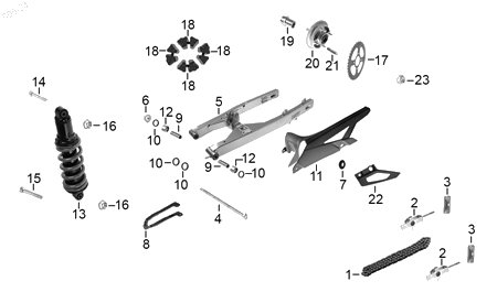 Diagrama Rueda Trasera para moto Hero ECO 150 MAX 2025 — refacciones compatibles