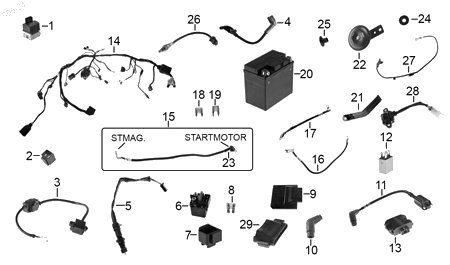 Diagrama Eléctrico — Sensor Parador Lat para moto Hero XPULSE 200 4V 2026-2027