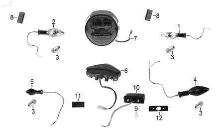 Diagrama Luces — Direccional Del Der Sin Bulbo para moto Hero XPULSE 200 4V XPULSE 200 X 2023-2027