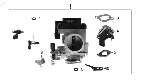 Diagrama Carburador — Cuerpo Aceleracion para moto Hero XPULSE 200 FI 2025