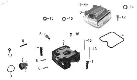 Diagrama Cabeza de cilindro — Cabeza Cilindro para moto Hero XPULSE 200 FI 2025