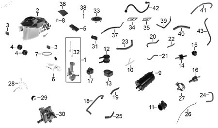 Diagrama Tanque de combustible — Etiqueta Tanque Del Der para moto Hero XPULSE 200 X XPULSE 200 FI 2023-2025