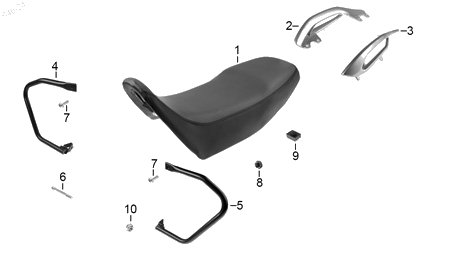 Diagrama Asientos y Parrillas para moto Hero XPULSE 200 FI 2025 — refacciones compatibles