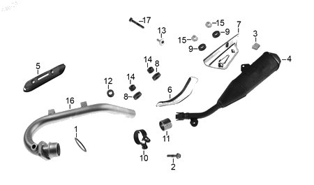 Diagrama Escape para moto Hero XPULSE 200 FI 2025 — refacciones compatibles