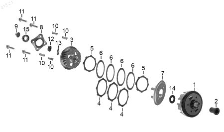 Diagrama Sistema de Embrague para moto Hero XPULSE 200 T 2022 — refacciones compatibles
