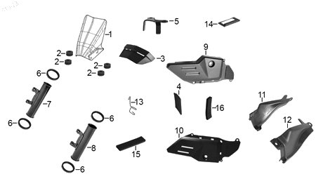 Diagrama Plásticos para moto Hero XPULSE 200 T 2022 — refacciones compatibles