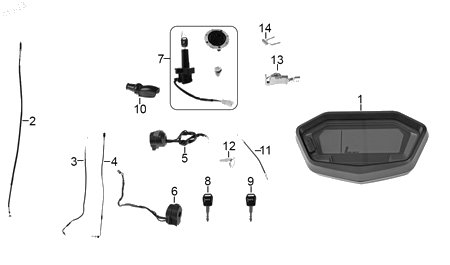 Diagrama Controles y mandos — Chicote Clutch para moto Hero XPULSE 200 T 2022-2024
