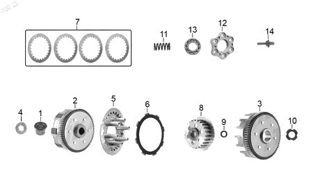 Diagrama Sistema de Embrague Italika DM300 2025