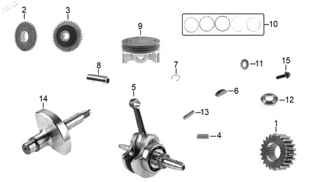 Diagrama Cigüeñal Italika TC300 2025