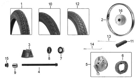 Diagrama Rueda Delantera Italika T-REX70 2015