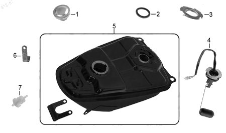 Diagrama Tanque de Combustible Italika XT110RT 2017