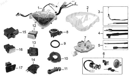 Diagrama Controles y Mandos Italika XT110RT 2017