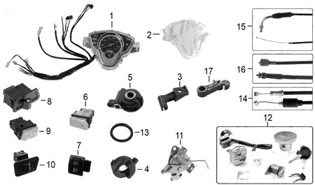 Diagrama Controles y Mandos Italika XT110RT II 2019