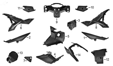 Diagrama Plásticos Italika XT125RT 2020