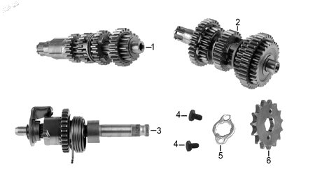 Diagrama Transmisión — Conjunto Transmision Arranque para moto Italika DM 200 DM250 DM125 2015-2027