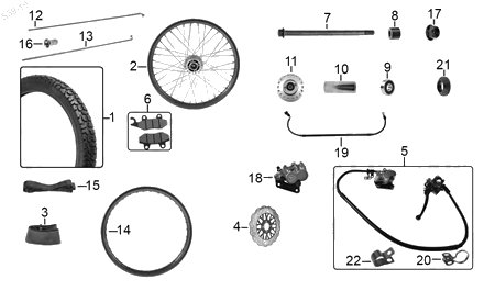 Diagrama Rueda Delantera Italika DM250 2022
