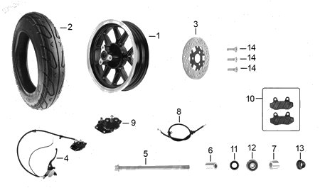 Diagrama Rueda Delantera Italika VOLTIUM CITY 2021