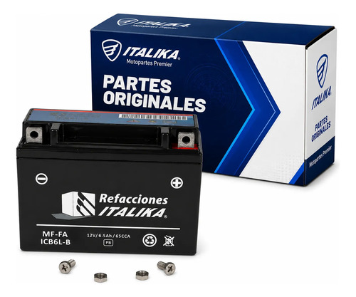 Bateria Italika Mf-fa ICB6L-B para moto Italika FT125TS FT150TS 125Z 2015-2027 — refacción original F06010049
