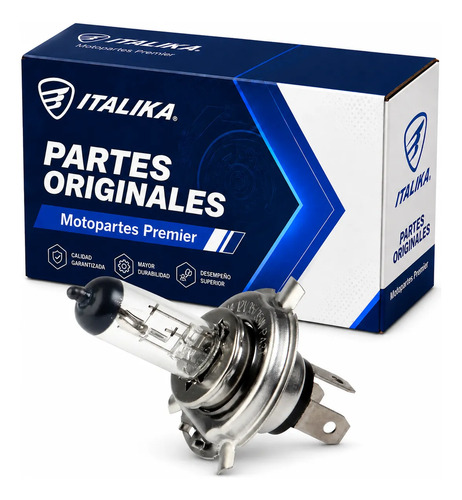 Foco Italika Halogeno H4 35/35W (1 Pza) para moto Italika 250Z 150Z FT250 TS 2015-2027 — refacción original F09040115