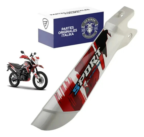 Cubierta Amortiguador Der Blanco Rojo para moto Italika DM150 2025-2026 — refacción original F13013128