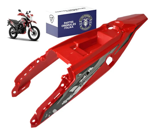 Cubierta Tras Rojo Negro para moto Italika DM150 2025-2026 — refacción original F13013132